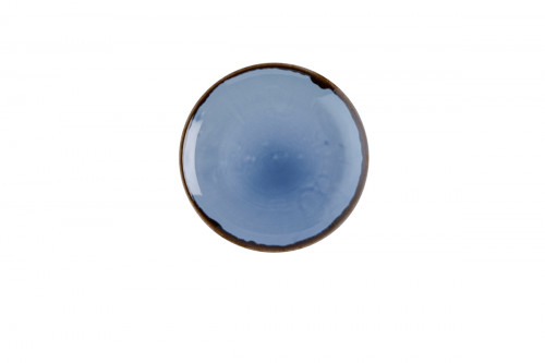 Assiette coupe plate rond bleu indigo porcelaine vitrifiée Ø 22 cm Harvest Dudson