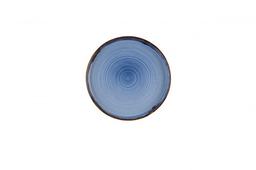 Assiette bord droit rond bleu indigo porcelaine vitrifiée Ø 21 cm Harvest Dudson