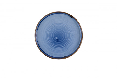Assiette bord droit rond bleu indigo porcelaine vitrifiée Ø 26 cm Harvest Dudson