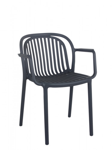 Fauteuil de terrasse gris anthracite 78x57x57 cm Jeddah Flexmob