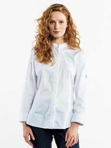 Veste de cuisinier recyclé blanc L Cambio Chaud Devant