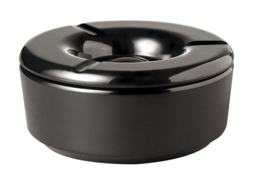 Cendrier rond noir mélamine Ø 11,5 cm 5 cm Aps
