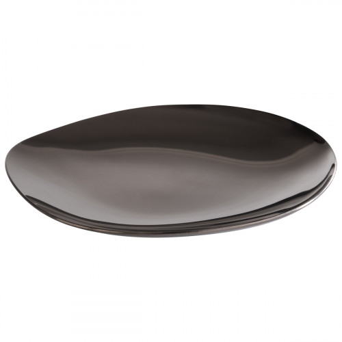 Set de 4 assiettes mise en bouche inox 18/10 noir 9x9x1 cm Pebbles Aps