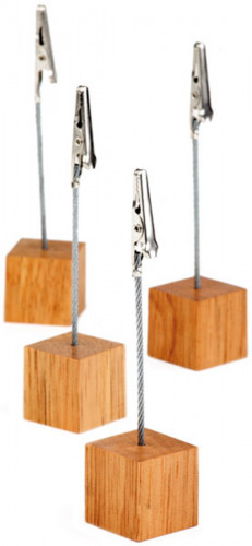 Set de 4 portes-étiquettes et 20 étiquettes carré 2,5x2,5x12 cm Aps