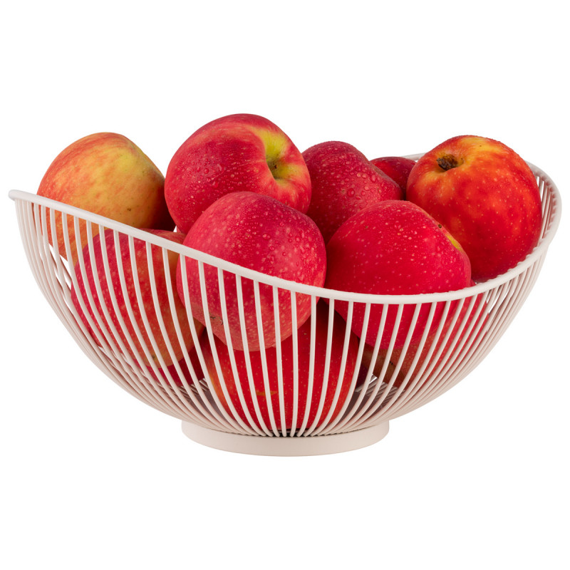 Corbeille à pain et à fruits ovale blanc métal 29,5x25,5x13,5 cm Svart Aps