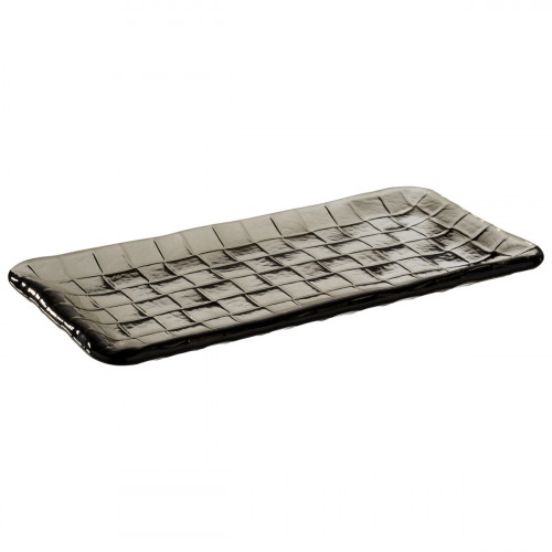 Plateau sushi verre gris 26x13x1,5 cm Takashi Aps