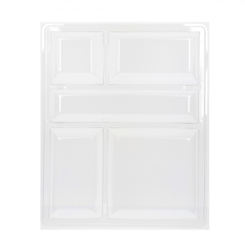 Couvercle pour plateau-repas rectangulaire transparent plastique 32,5x26,5x4,6 cm
