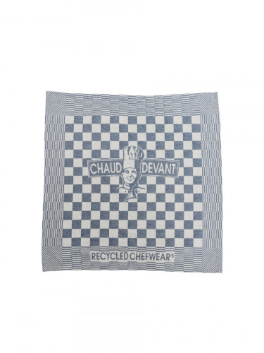Torchon recyclé carré bleu 65x65 cm coton Chaud Devant (3 pièces)