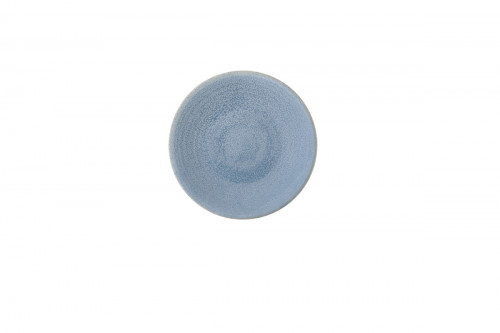 Assiette coupe plate rond bleu grès émaillé Ø 16,2 cm Evo Azure Dudson