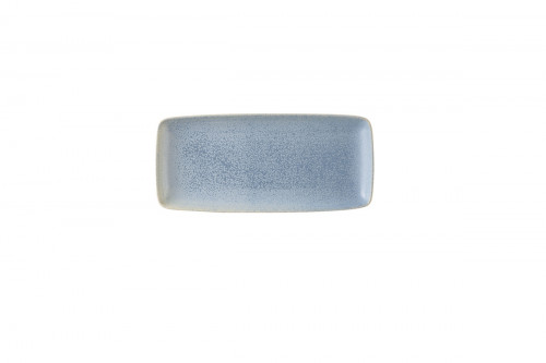 Assiette plate rectangulaire rond bleu grès émaillé 12,5x27,2 cm Evo Azure Dudson