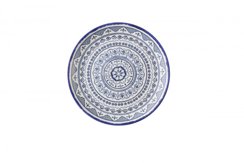 Assiette coupe plate rond Ink porcelaine vitrifiée Ø 29 cm Harvest Mediterranean Dudson