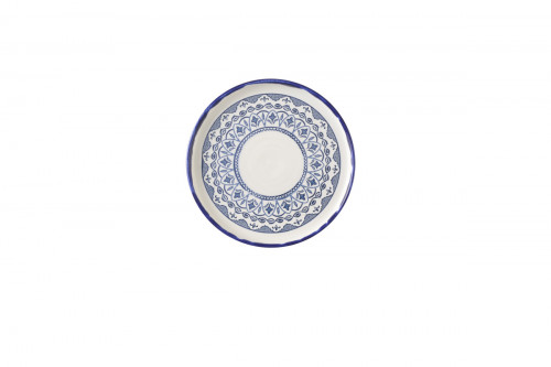 Assiette à bord droit rond Ink porcelaine vitrifiée Ø 21 cm Harvest Mediterranean Moresque Dudson