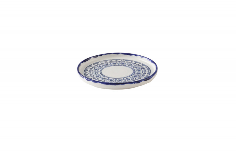Assiette à bord droit rond Ink porcelaine vitrifiée Ø 21 cm Harvest Mediterranean Moresque Dudson