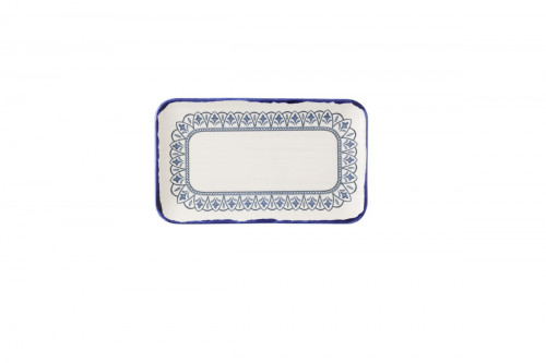 Assiette organique Ink porcelaine vitrifiée 27x16 cm Harvest Mediterranean Moresque Dudson