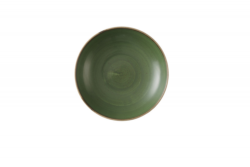 Assiette coupe creuse rond Sorrel Green porcelaine vitrifiée Ø 24,8 cm Stonecast Sorrel Churchill