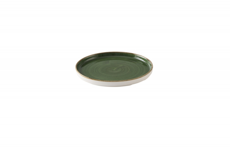 Assiette coupe plate rond Sorrel Green porcelaine vitrifiée Ø 21 cm Stonecast Sorrel Churchill