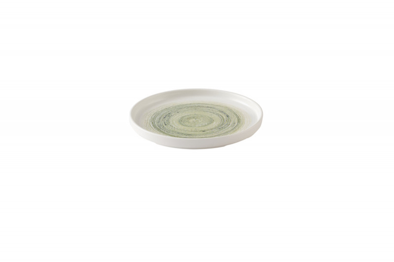Assiette coupe plate rond vert porcelaine vitrifiée Ø 21 cm Elements Fern Churchill