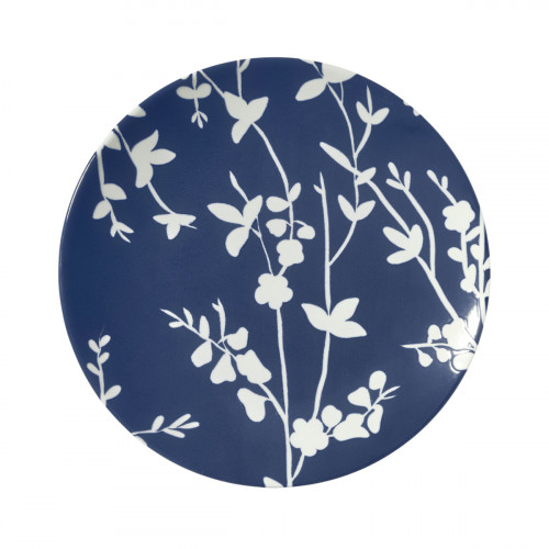 Assiette coupe plate rond bleu porcelaine Ø 20 cm Flora Essentials Collection