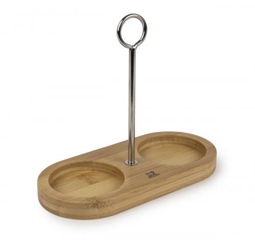Plateau pour moulins à sel/poivre ovale Bambou 18,5x8,5 cm Paris Classique Peugeot Saveurs