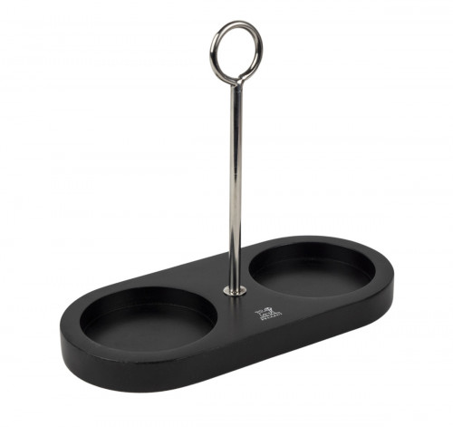 Plateau pour moulins à sel/poivre ovale noir 18,5x8,5 cm Paris Classique Peugeot Saveurs