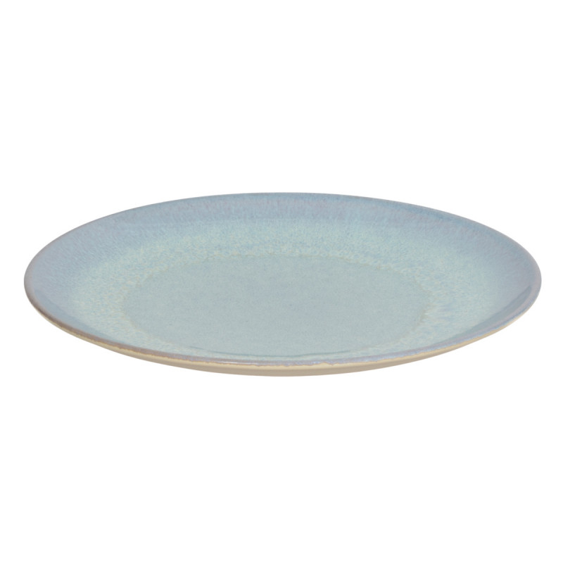 Assiette coupe plate rond bleu porcelaine Ø 27 cm Azure Accolade