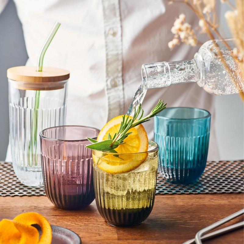 Gobelet gris anthracite verre pressé 26 cl Ouessant La Rochere
