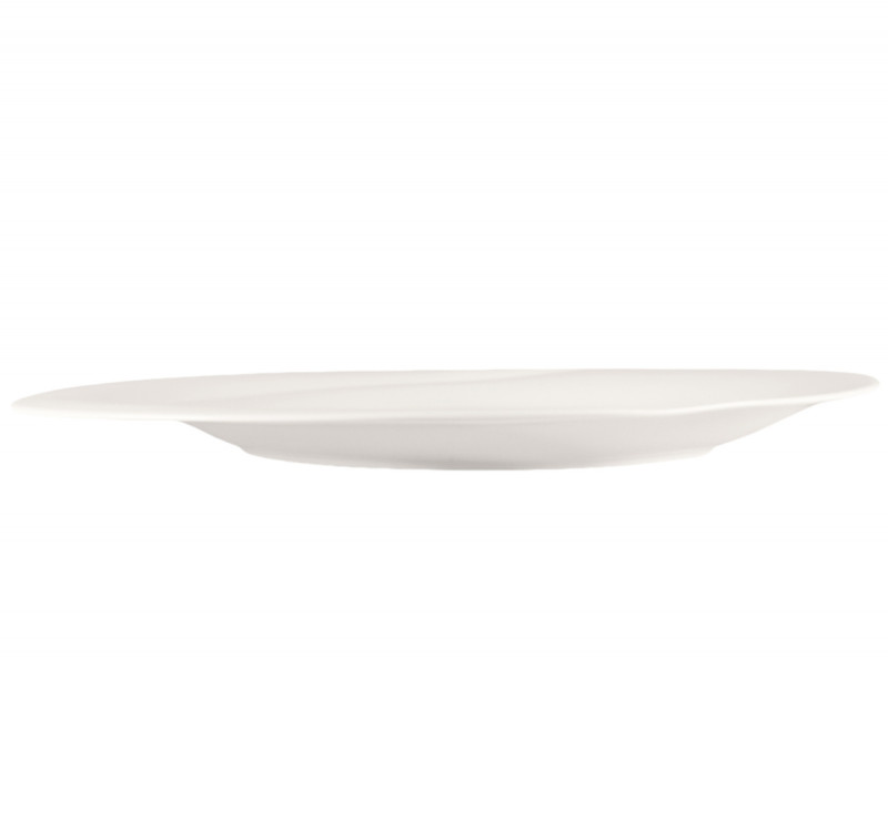 Assiette plate rond blanc porcelaine bone china 32,4x30 cm Pose Rak