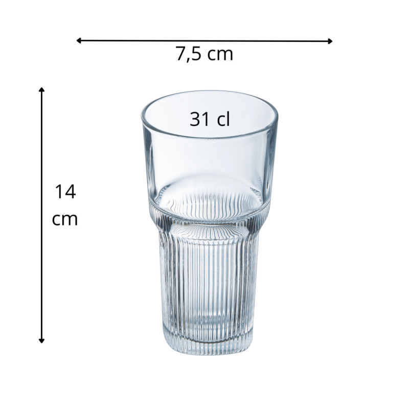 Gobelet forme haute verre trempé 31 cl Starline Arcoroc