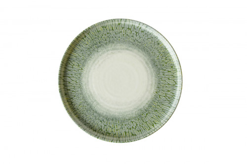 Assiette à bord droit vert porcelaine vitrifiée Ø 26 cm Butterfly Dudson