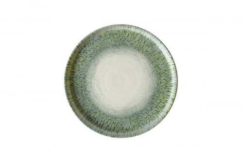Assiette à bord droit vert porcelaine vitrifiée Ø 21 cm Butterfly Dudson