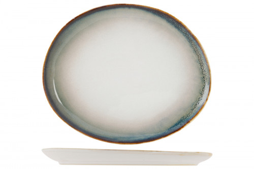 Assiette à dessert ovale blanc porcelaine 21x17 cm Akoya Proof