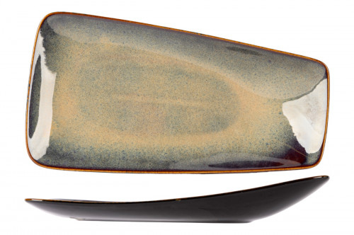 Plateau à bords incurvés noir porcelaine 29 cm Bogota Proof