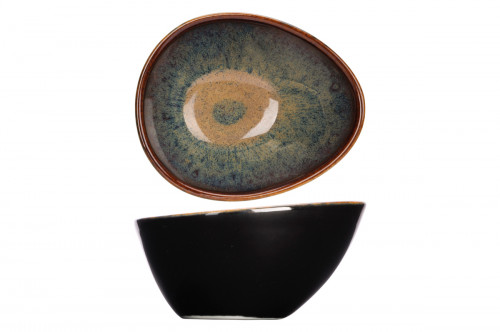 Coupelle ovale noir porcelaine 9 cm Bogota Proof