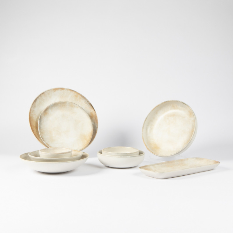Assiette coupe creuse beige grès émaillé Ø 17 cm Sahara Accolade