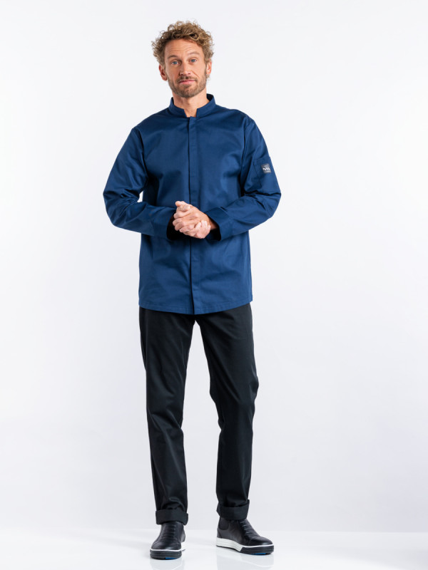 Veste de cuisine manches longues bleu marine XXXXL Sabor Chaud Devant