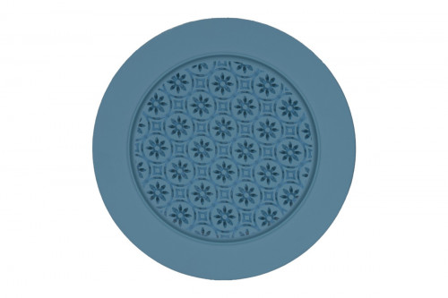 Assiette avec cloche rond Fleur porcelaine vitrifiée Ø 22,7 cm Rihla Rak
