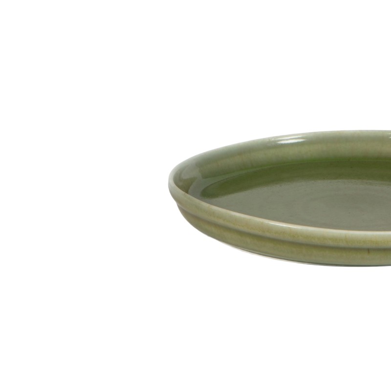 Assiette plate vert porcelaine Ø 20 cm Haven Lichen Accolade